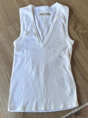 Free People Ribbed V Neck Top